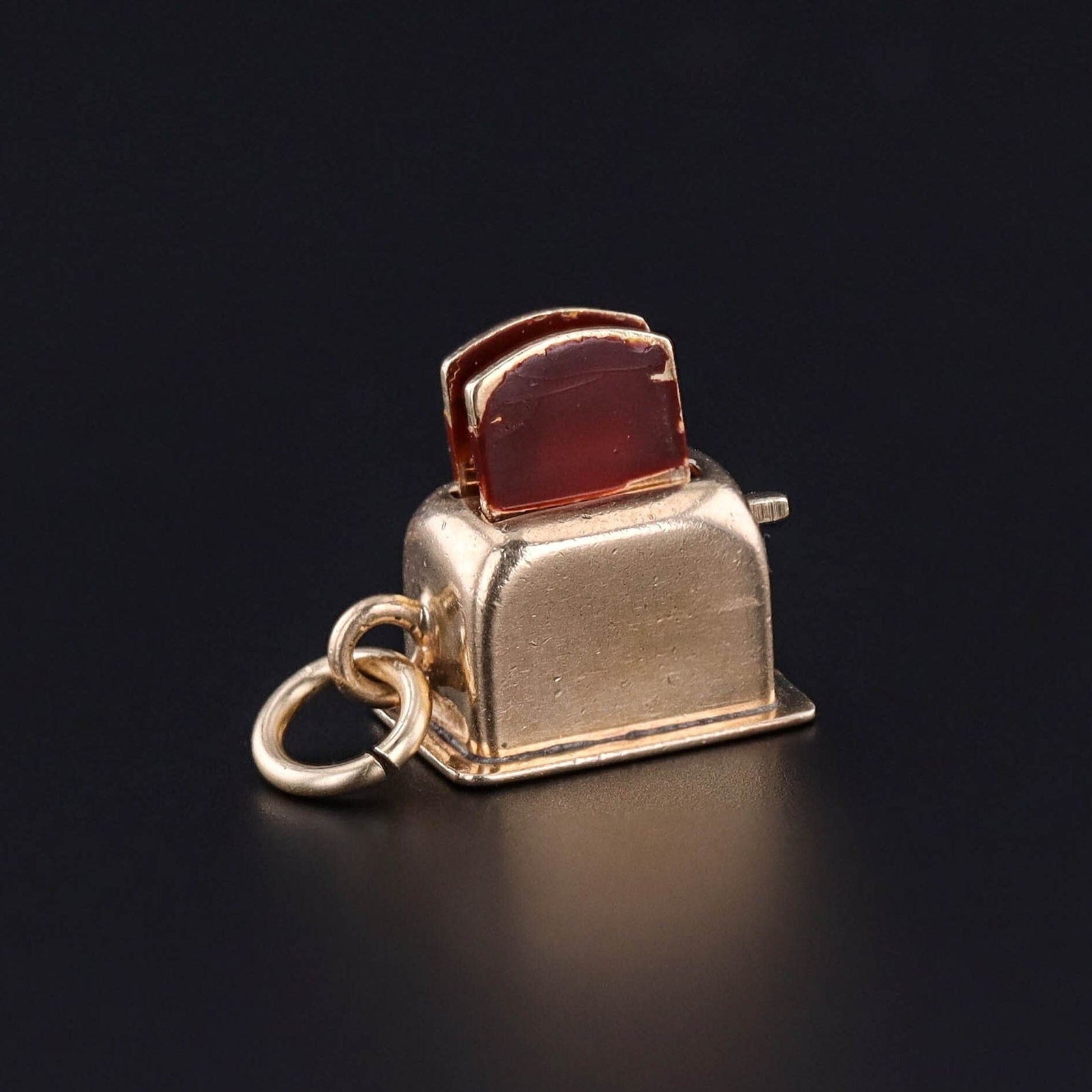 Vintage Moveable Toaster Charm of 14k Gold - Trademark Antiques