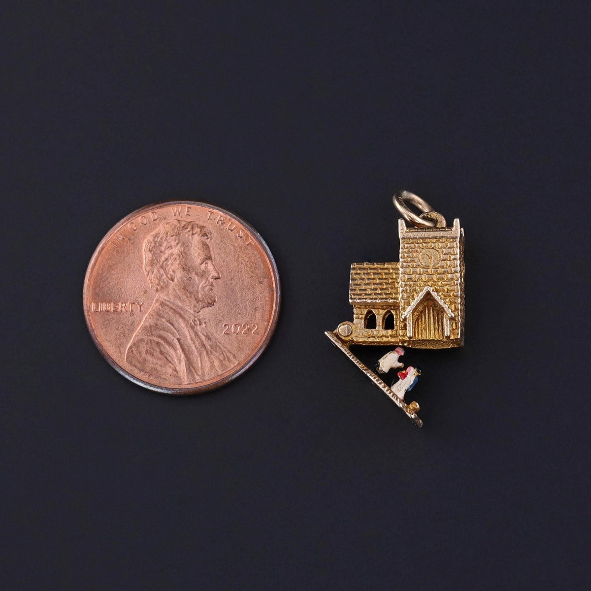 Vintage Moveable Wedding Charm of 9ct Gold - Trademark Antiques