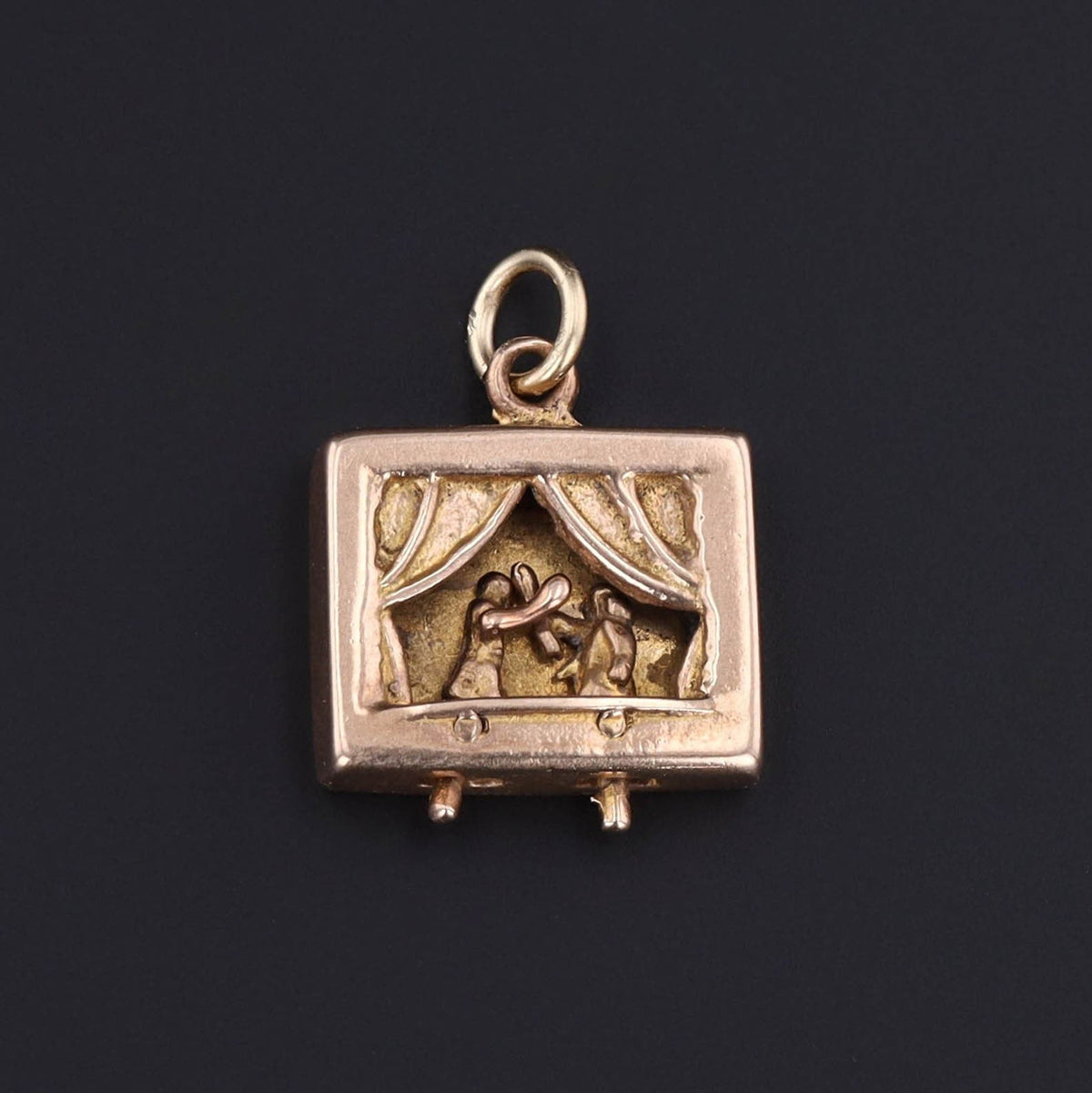 Vintage Movebale Punch and Judy Pendant of 9ct Gold - Trademark Antiques