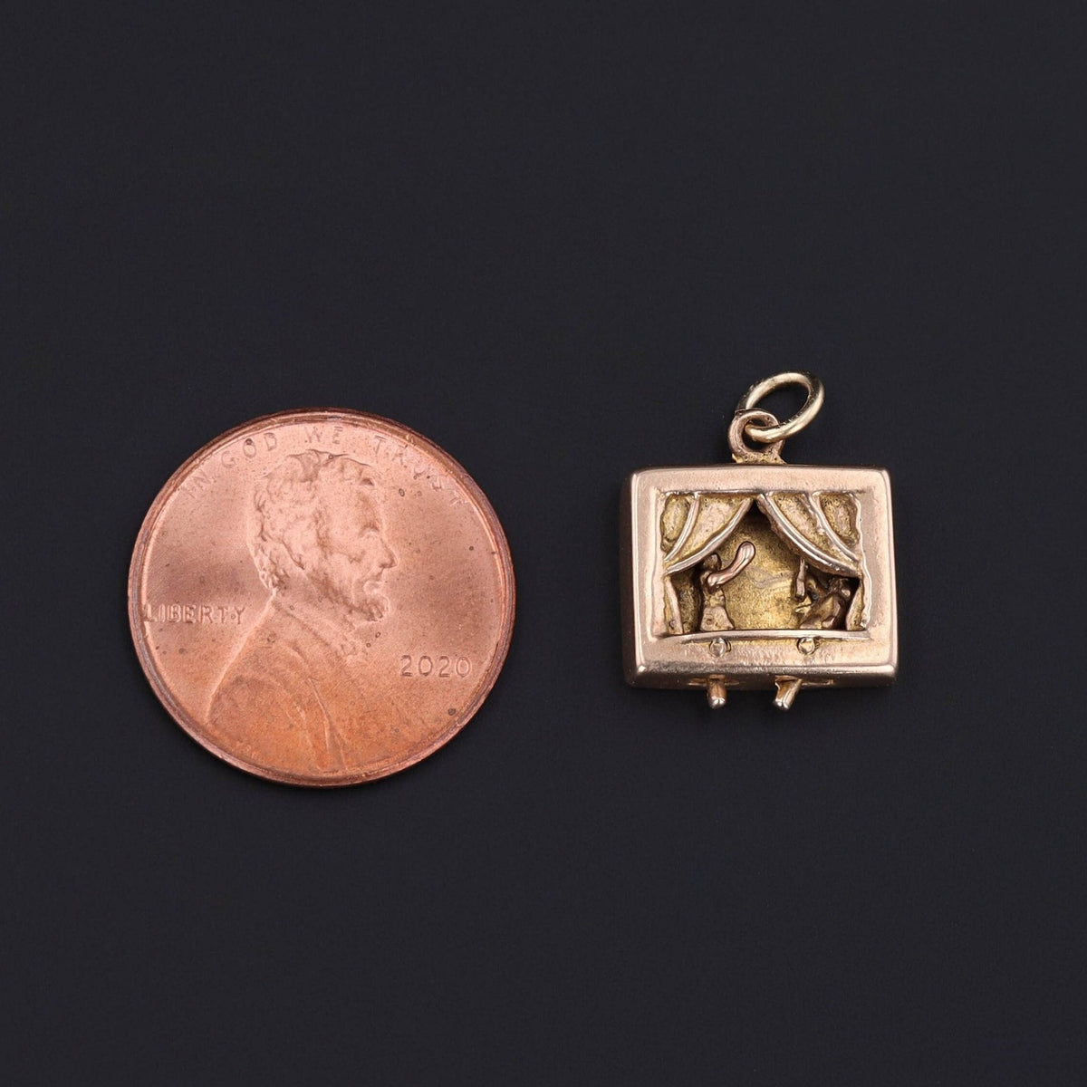 Vintage Movebale Punch and Judy Pendant of 9ct Gold - Trademark Antiques