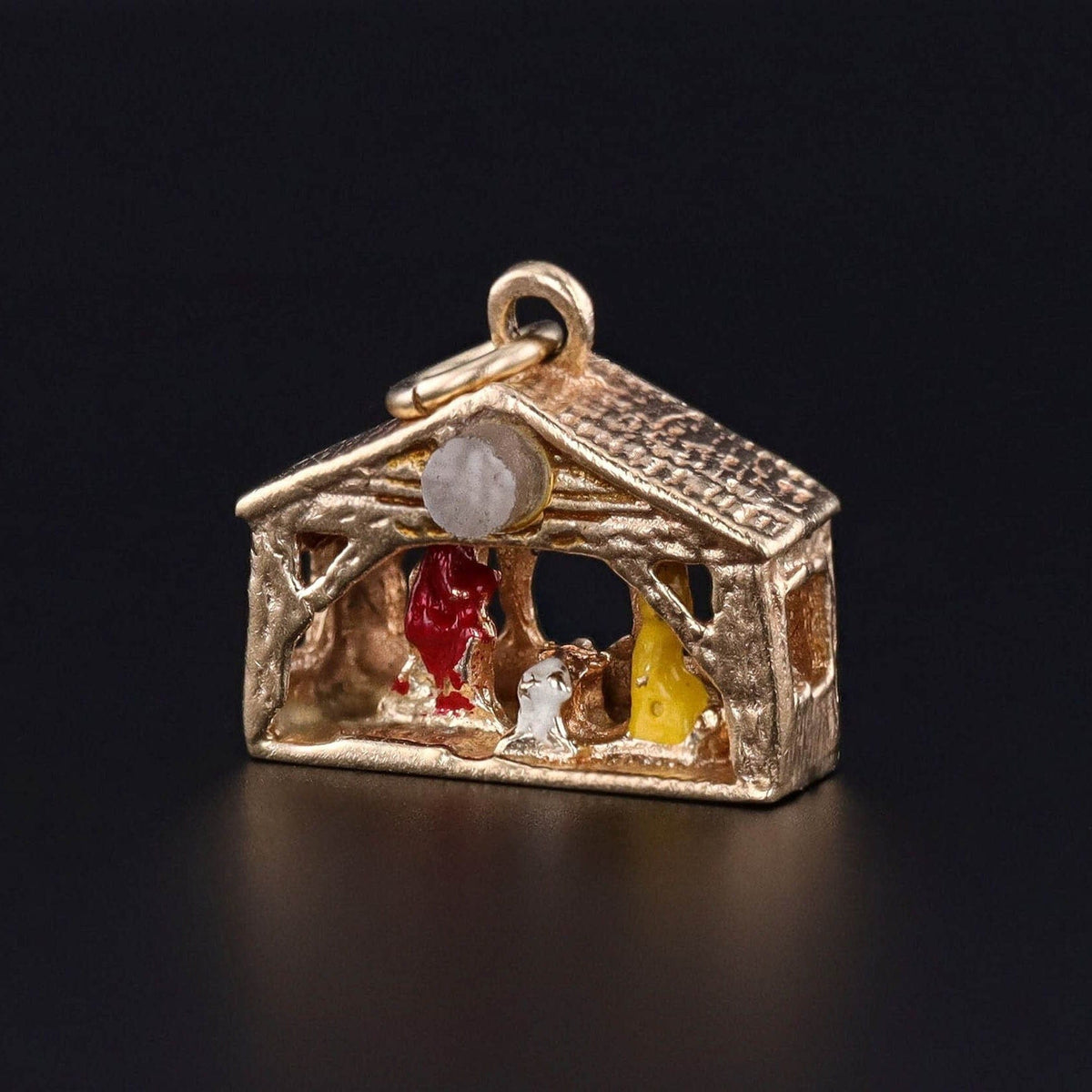 Vintage Nativity Stanhope Charm of 14k Gold - Trademark Antiques