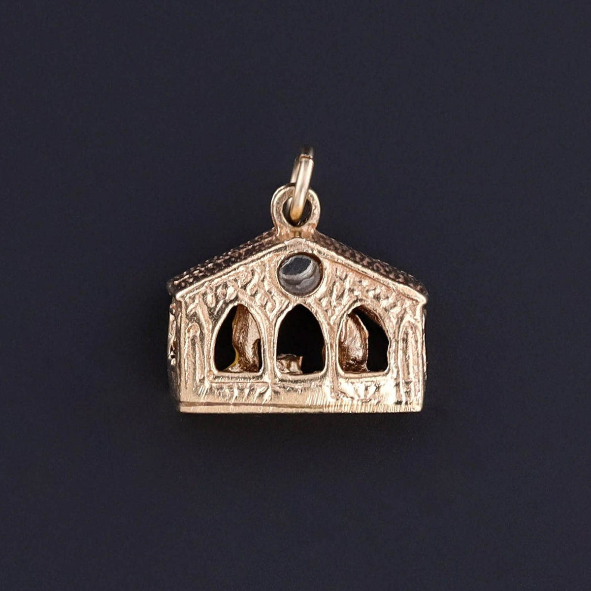 Vintage Nativity Stanhope Charm of 14k Gold - Trademark Antiques