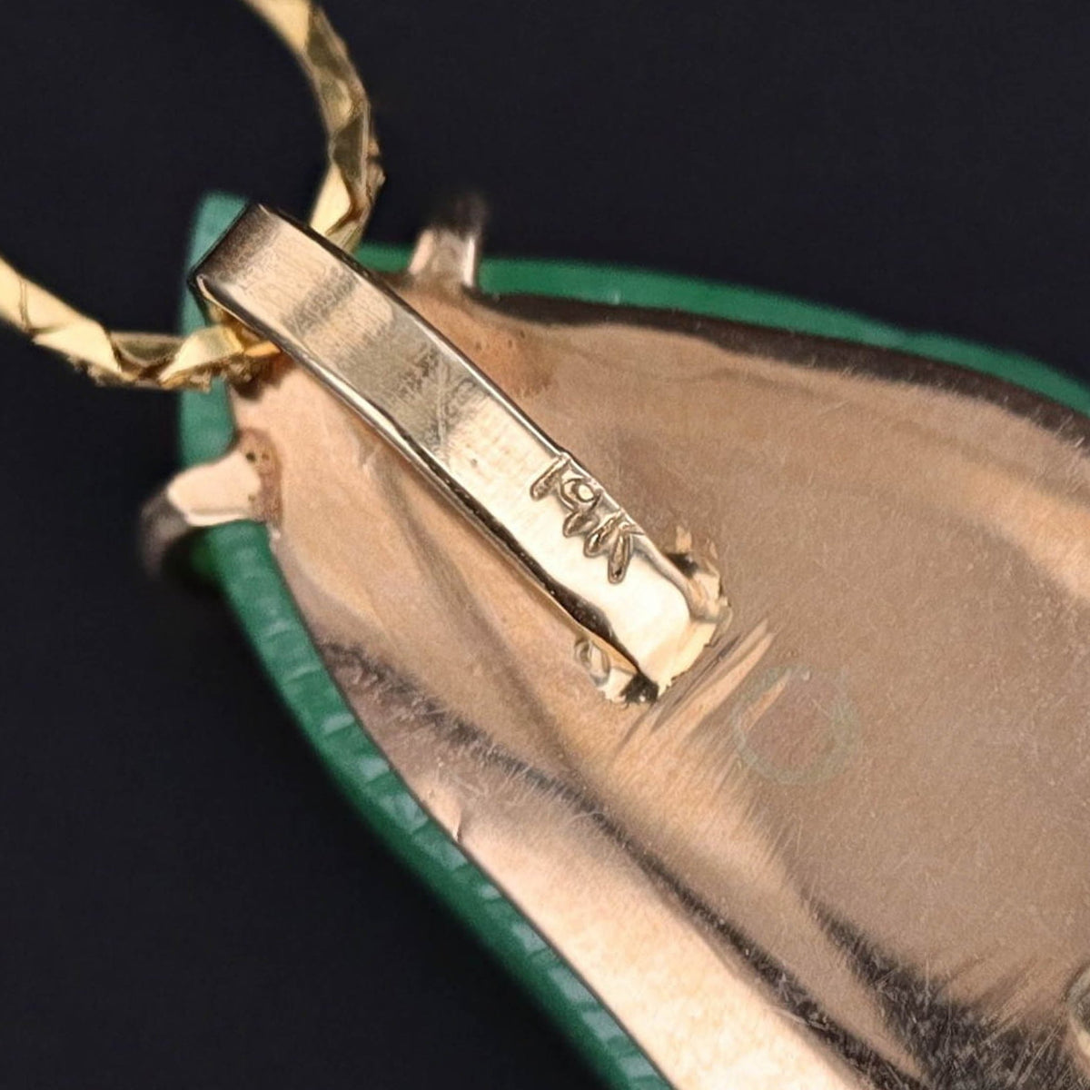 Vintage Nephrite Jade Pendant of 14k Gold - Trademark Antiques