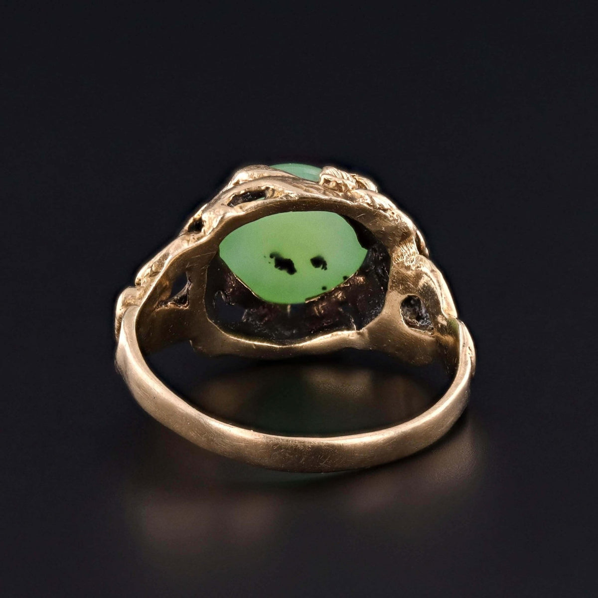 Vintage Nephrite Jade Ring of 14k Gold - Trademark Antiques
