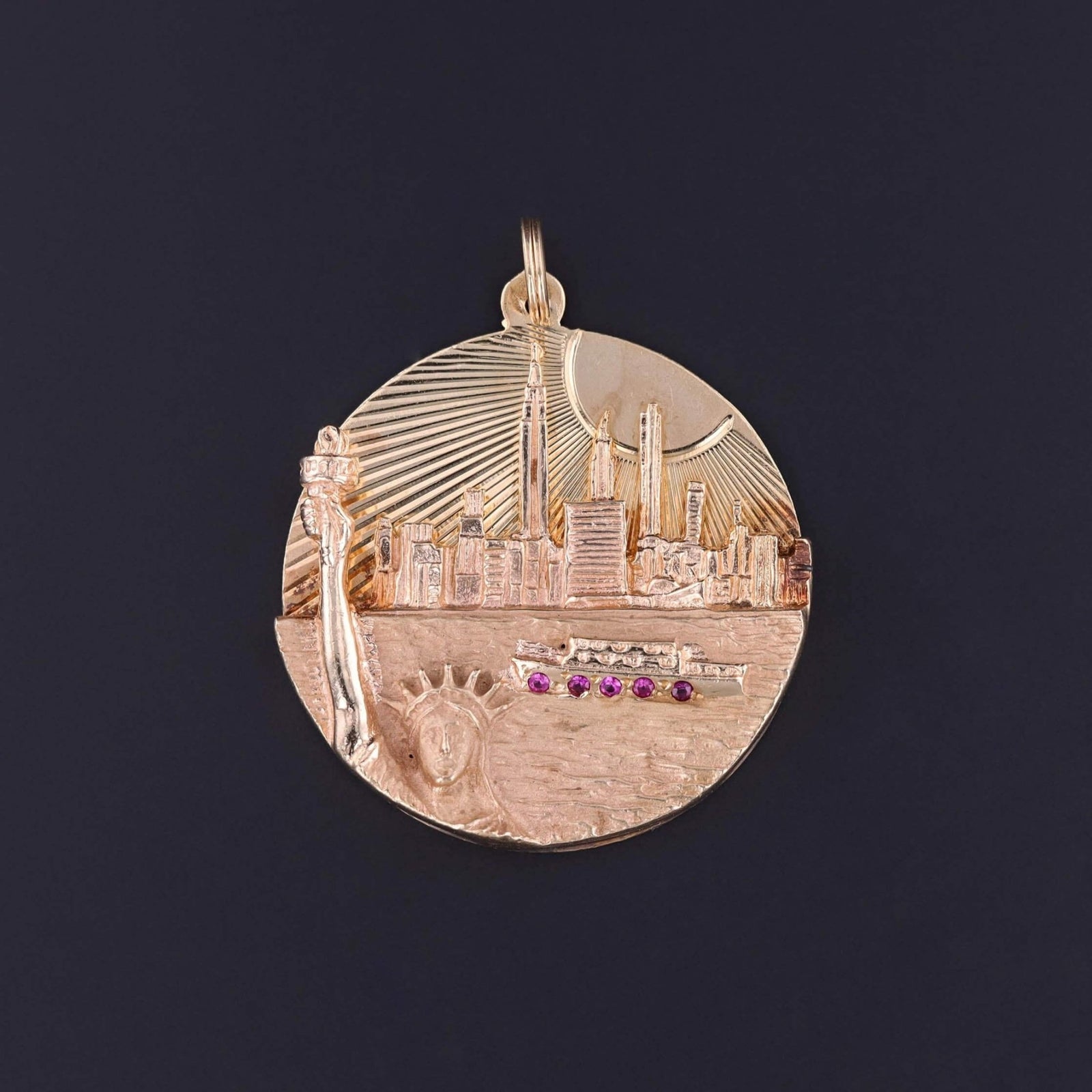 Vintage New York City Skyline Pendant of 14k Gold - Trademark Antiques