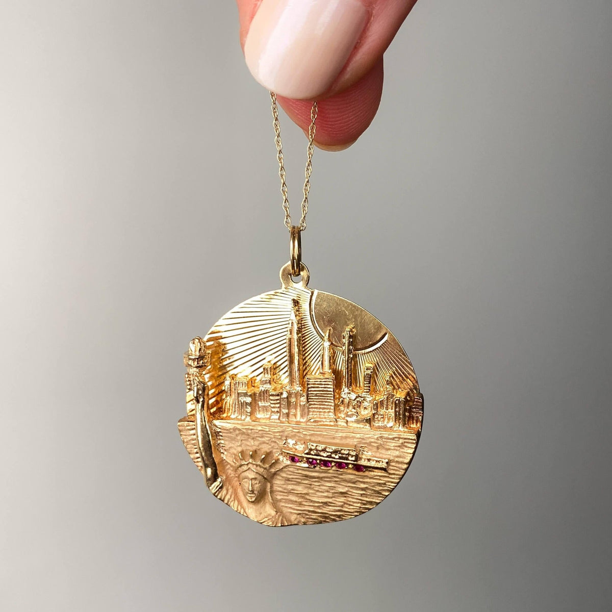 Vintage New York City Skyline Pendant of 14k Gold - Trademark Antiques