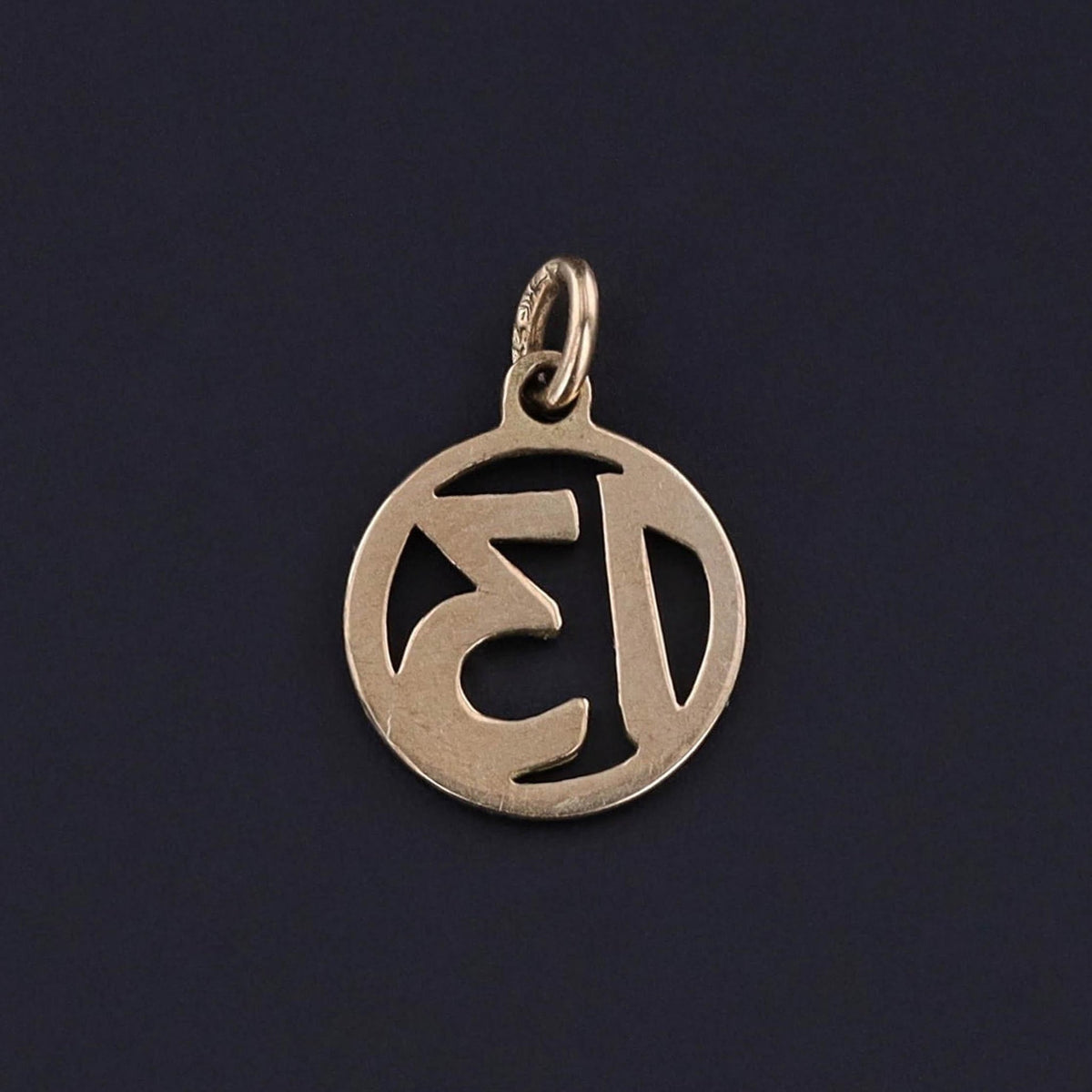 Vintage Number 13 Charm of 9ct Gold - Trademark Antiques