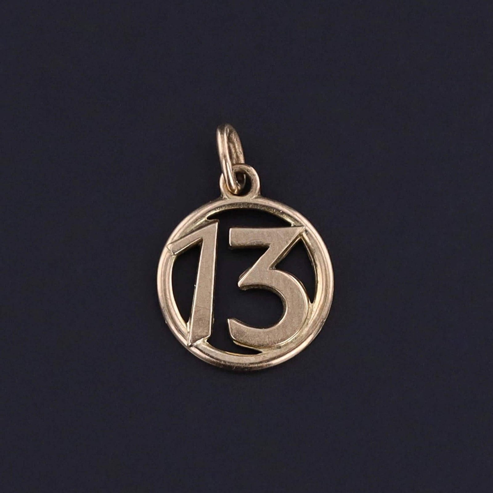 Vintage Number 13 Charm of 9ct Gold - Trademark Antiques