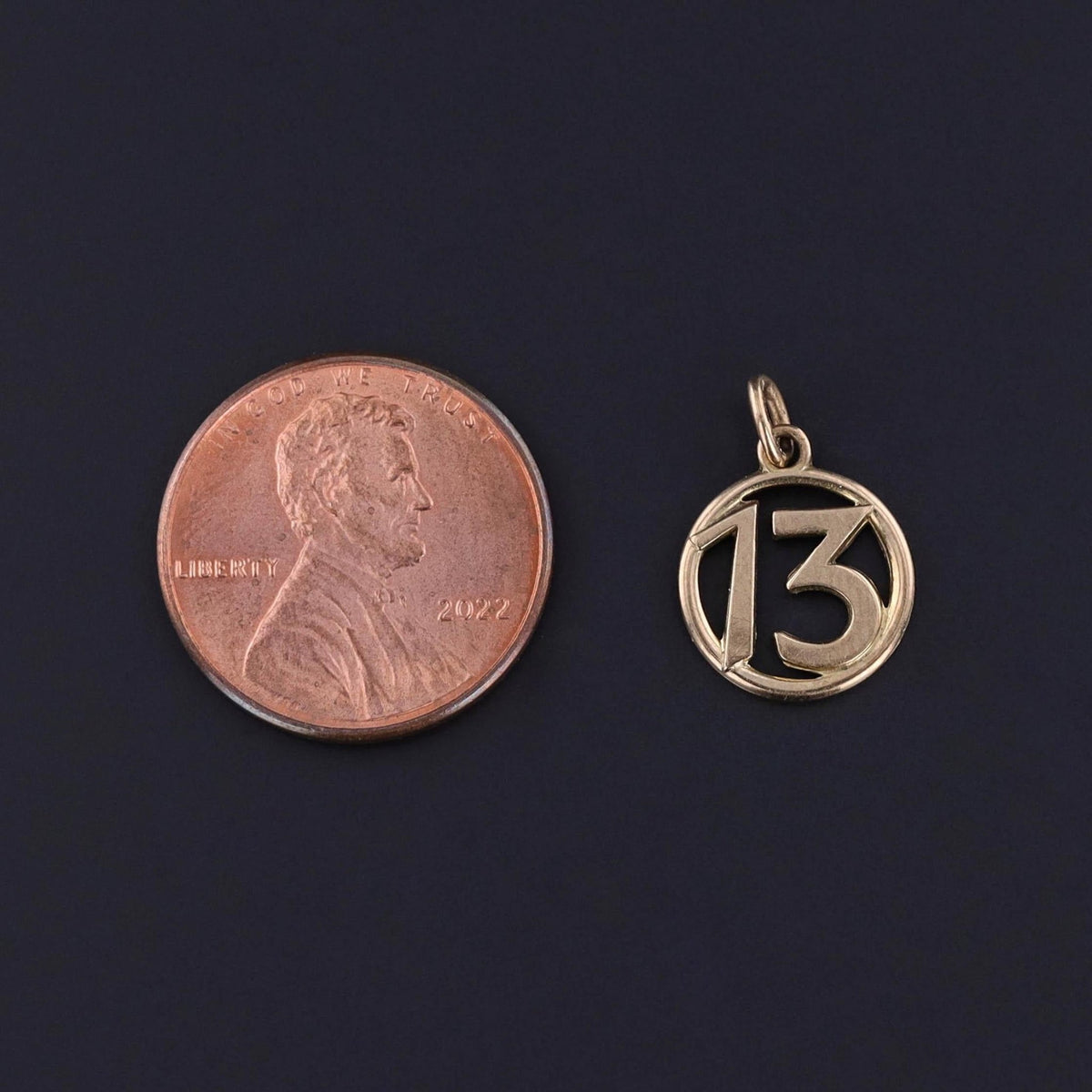 Vintage Number 13 Charm of 9ct Gold - Trademark Antiques