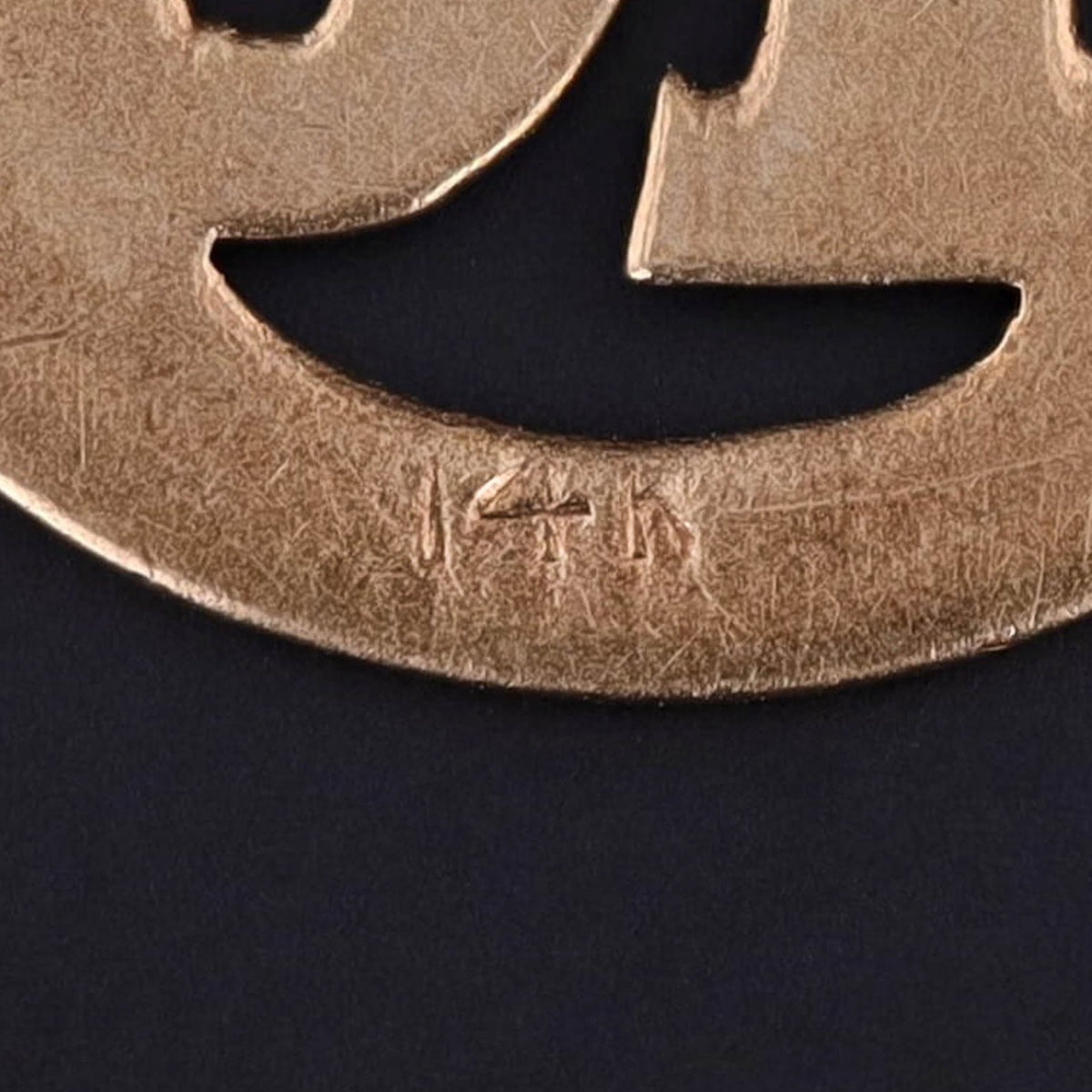 Vintage Number 16 Pendant of 14k Gold - Trademark Antiques