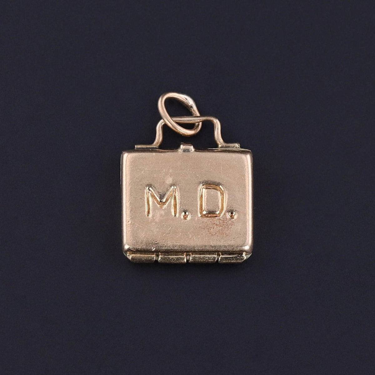 Vintage Obstetrician or Doctor's Bag Charm of 14k Gold with Baby Inside - Trademark Antiques