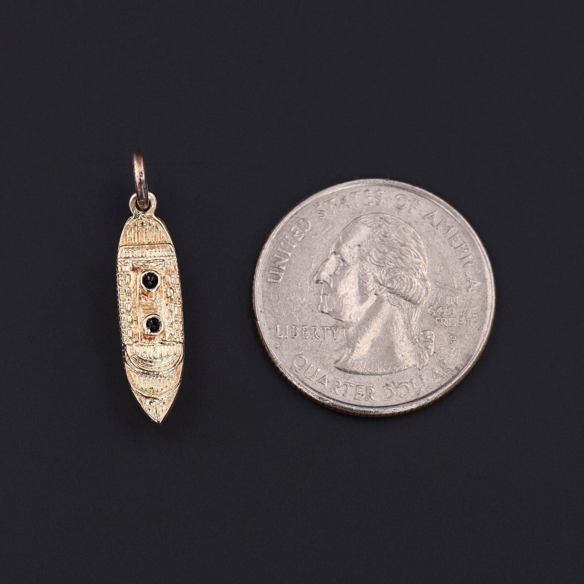 Vintage Ocean Liner Charm of 9ct Gold - Trademark Antiques