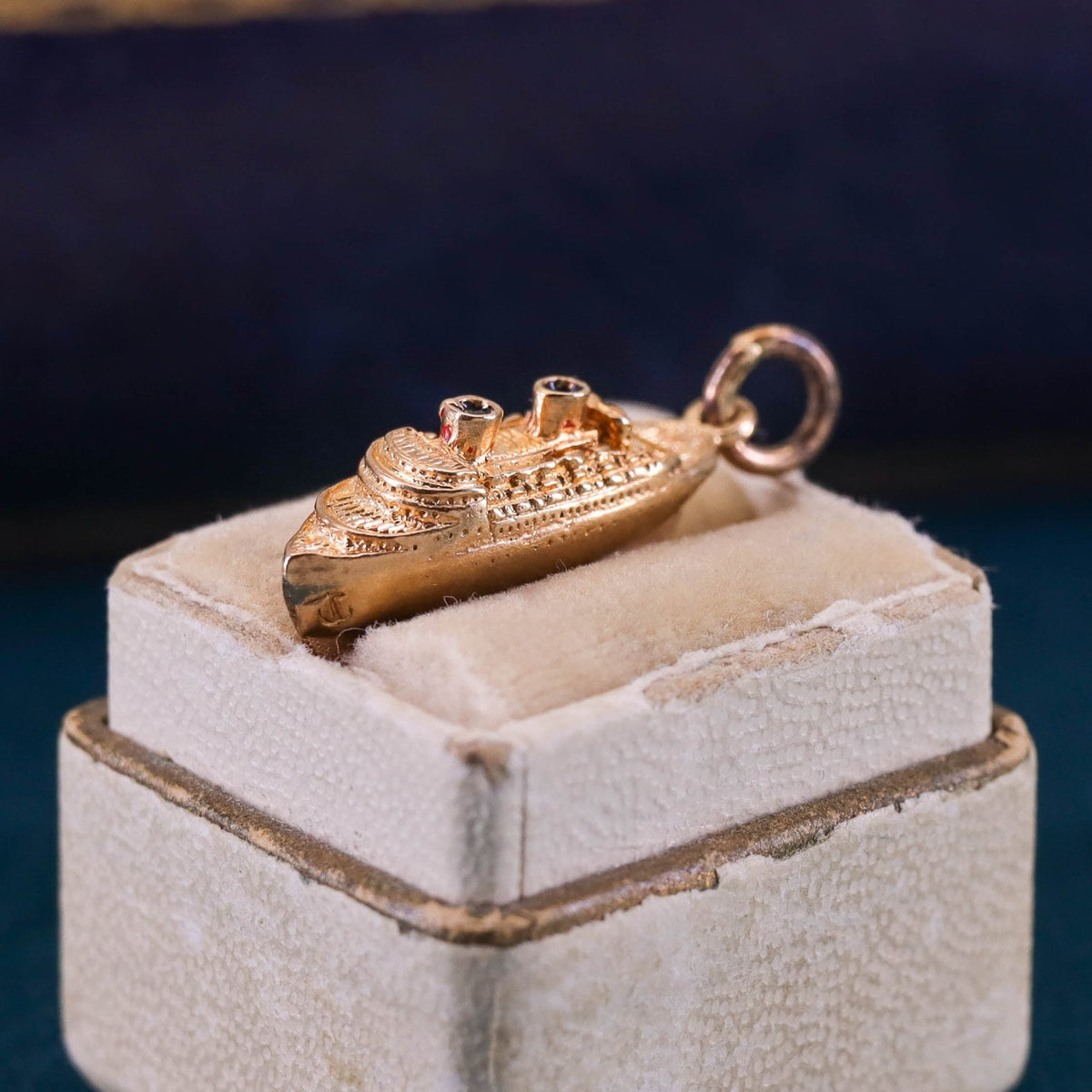 Vintage Ocean Liner Charm of 9ct Gold - Trademark Antiques