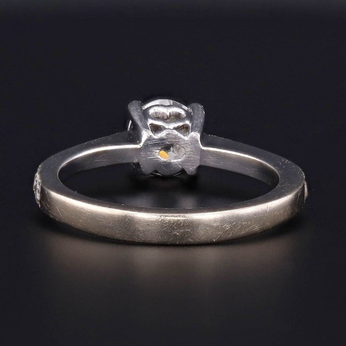 Vintage Old European Cut Diamond Ring of 14k White Gold - Trademark Antiques