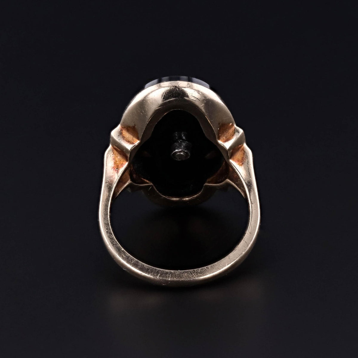 Vintage Onyx North Star Ring of 10k Gold - Trademark Antiques