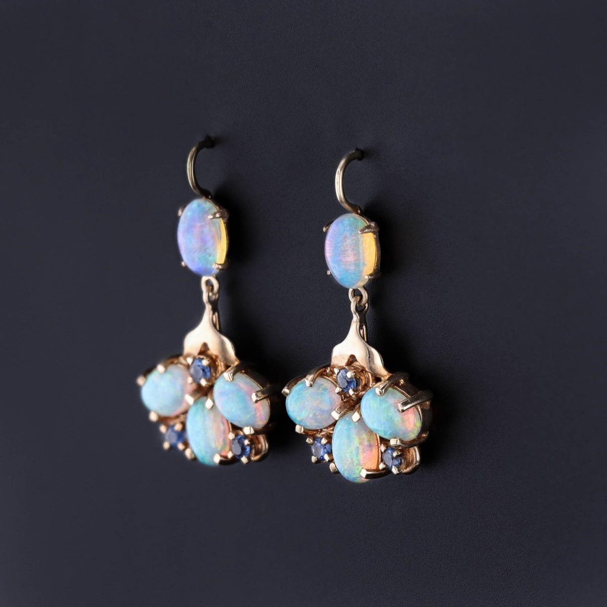Vintage Opal Earrings of 14k Gold - Trademark Antiques