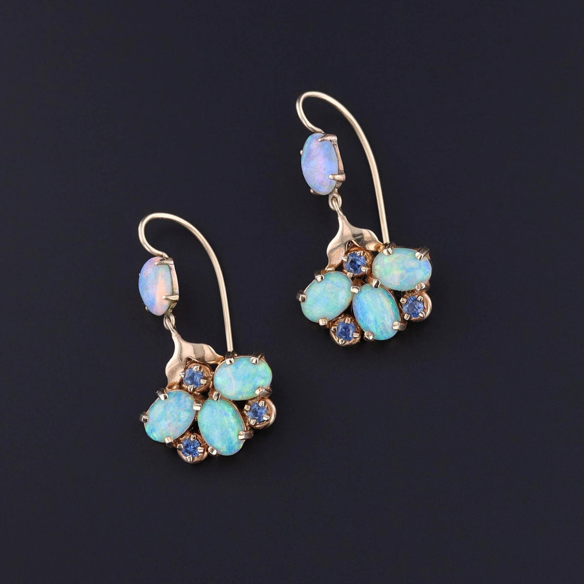 Vintage Opal Earrings of 14k Gold - Trademark Antiques