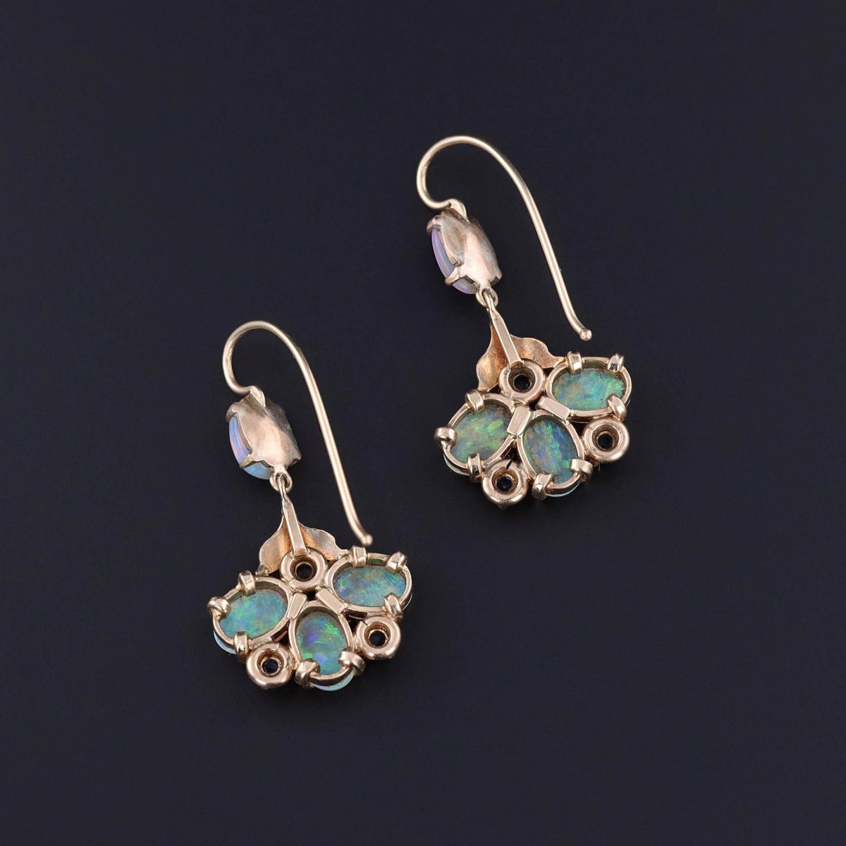 Vintage Opal Earrings of 14k Gold - Trademark Antiques