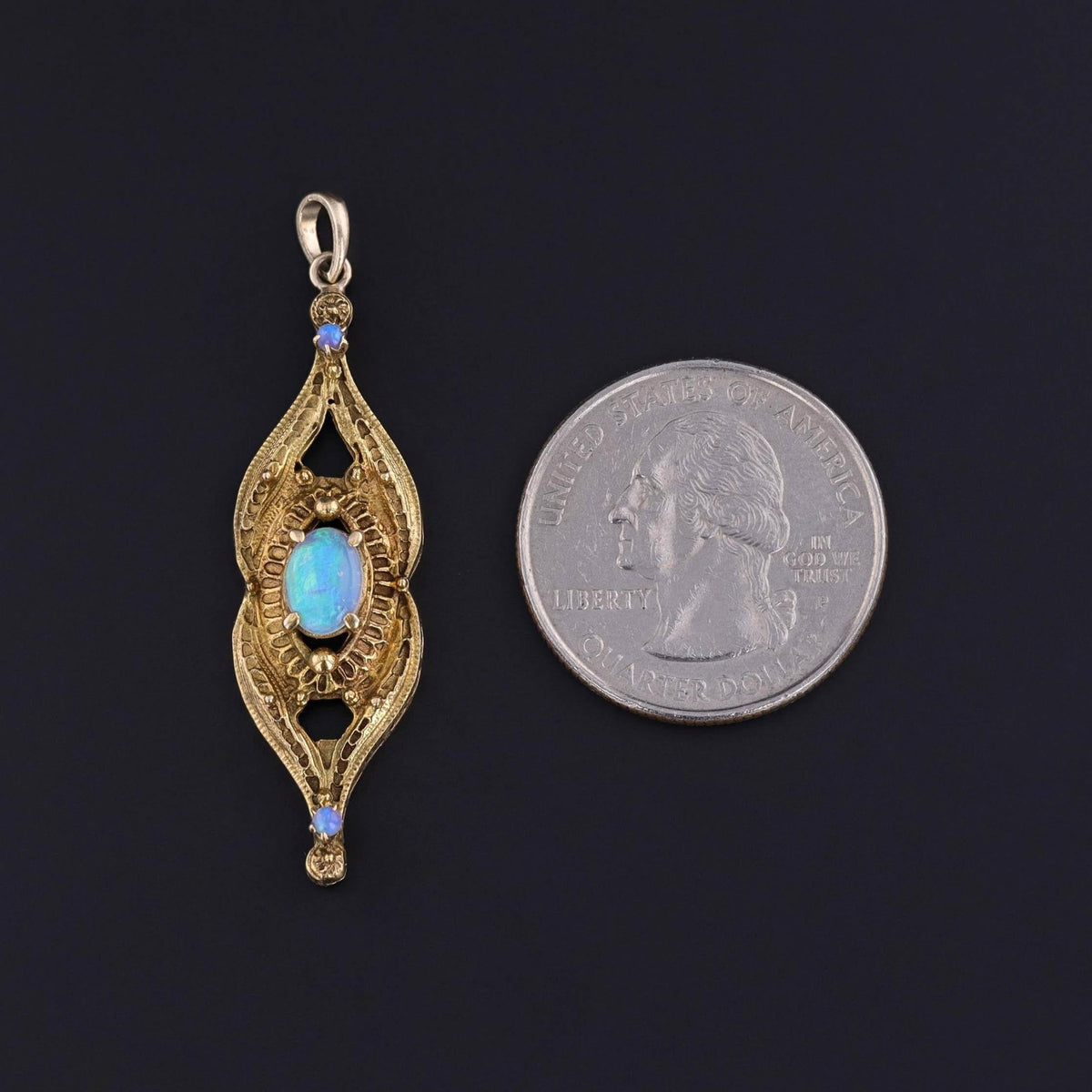 Vintage Opal Pendant of 14k Gold - Trademark Antiques