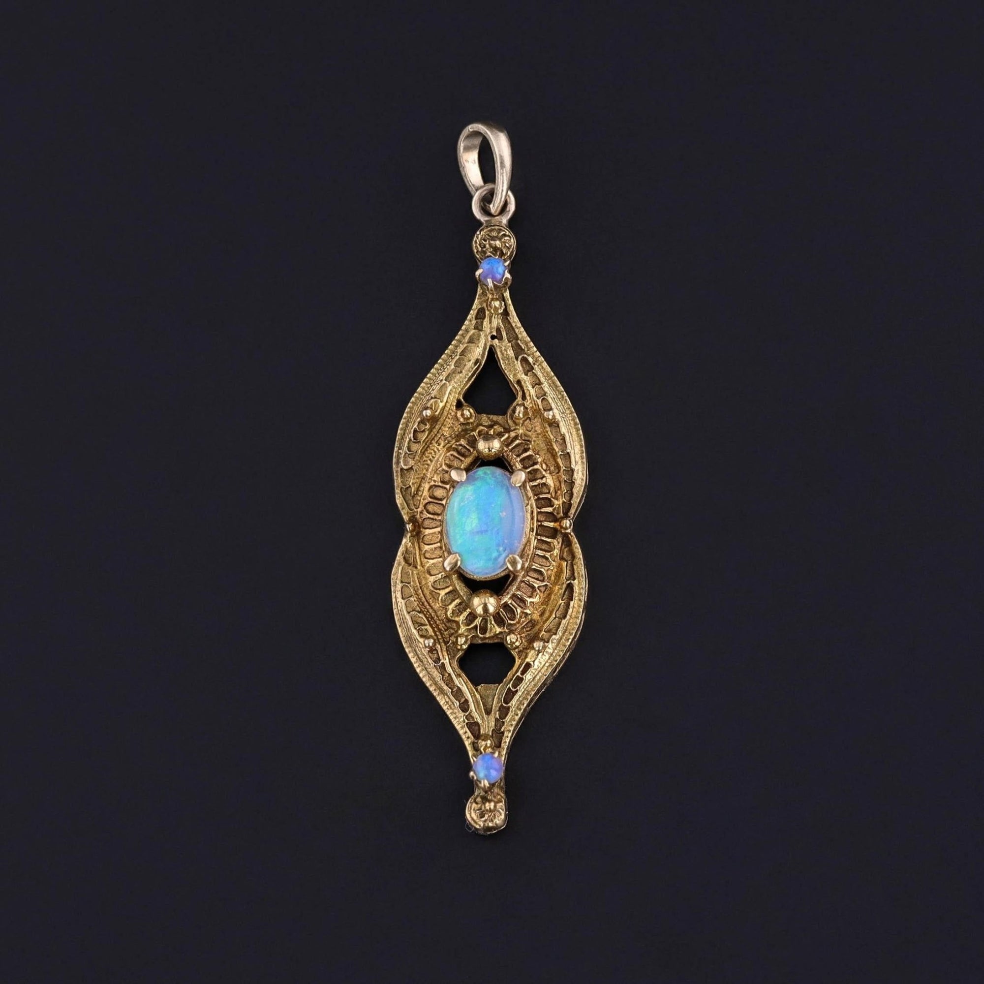 Vintage Opal Pendant of 14k Gold - Trademark Antiques