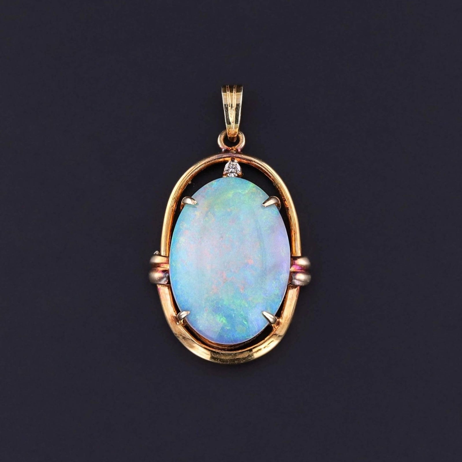 Vintage Opal Pendant of 14k Gold - Trademark Antiques