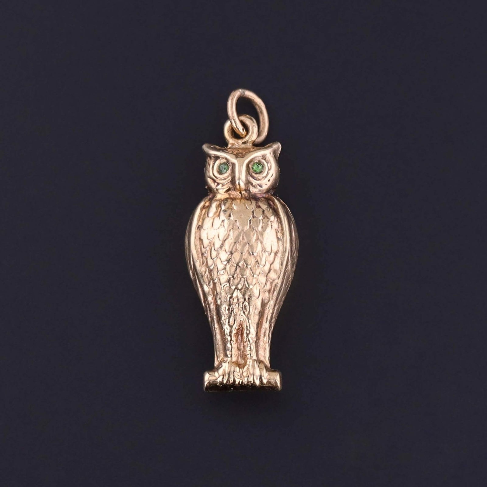 Vintage Owl Charm of 9ct Gold - Trademark Antiques