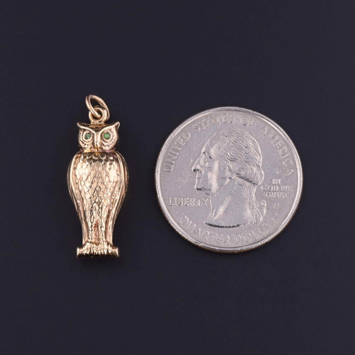 Vintage Owl Charm of 9ct Gold - Trademark Antiques