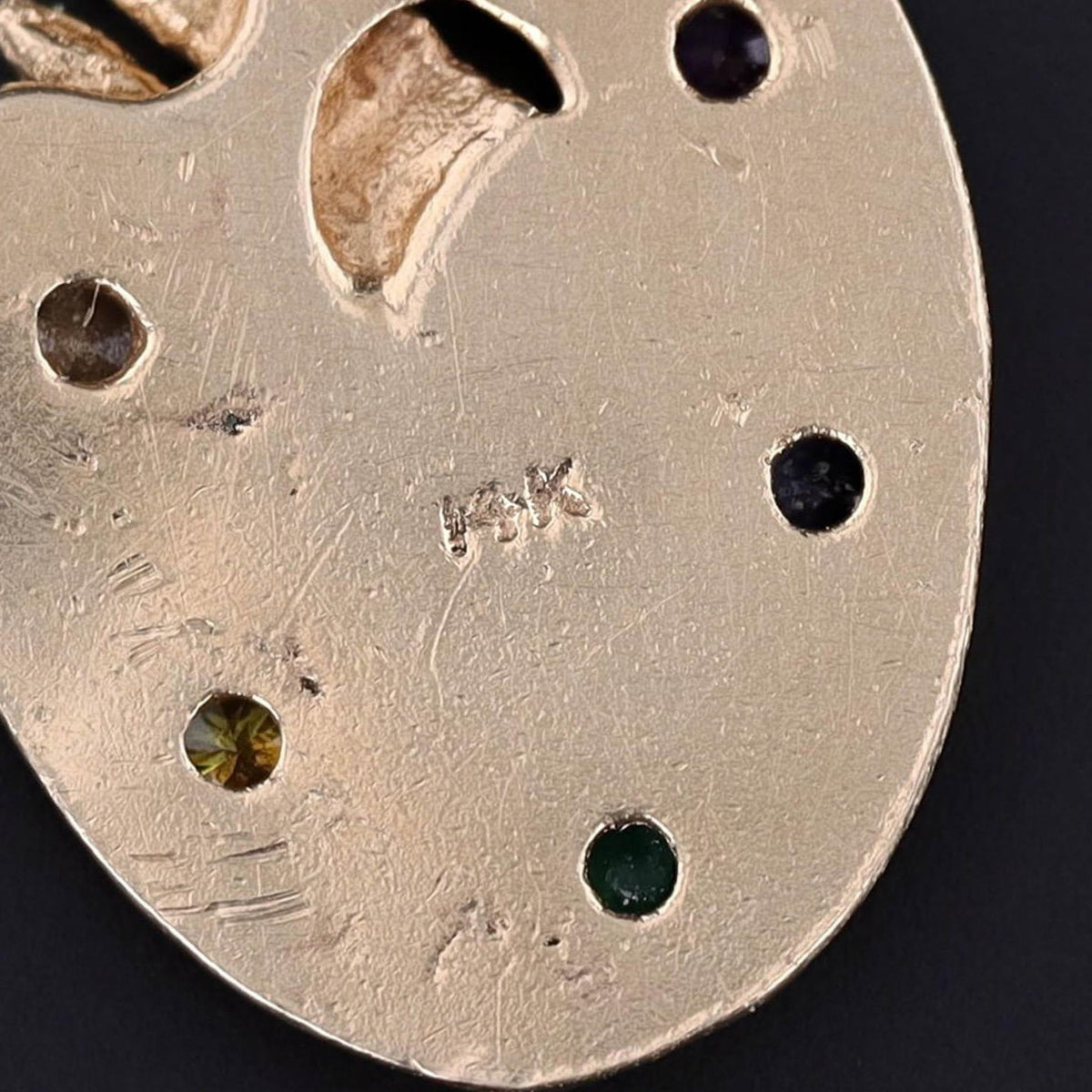 Vintage Painter's Palette Pendant of 14k Gold - Trademark Antiques