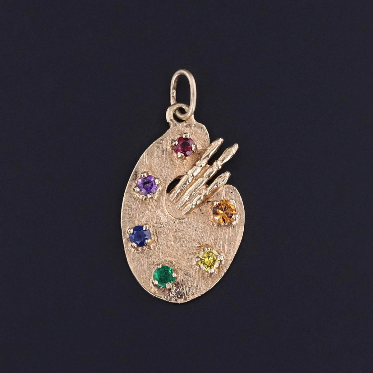 Vintage Painter's Palette Pendant of 14k Gold - Trademark Antiques