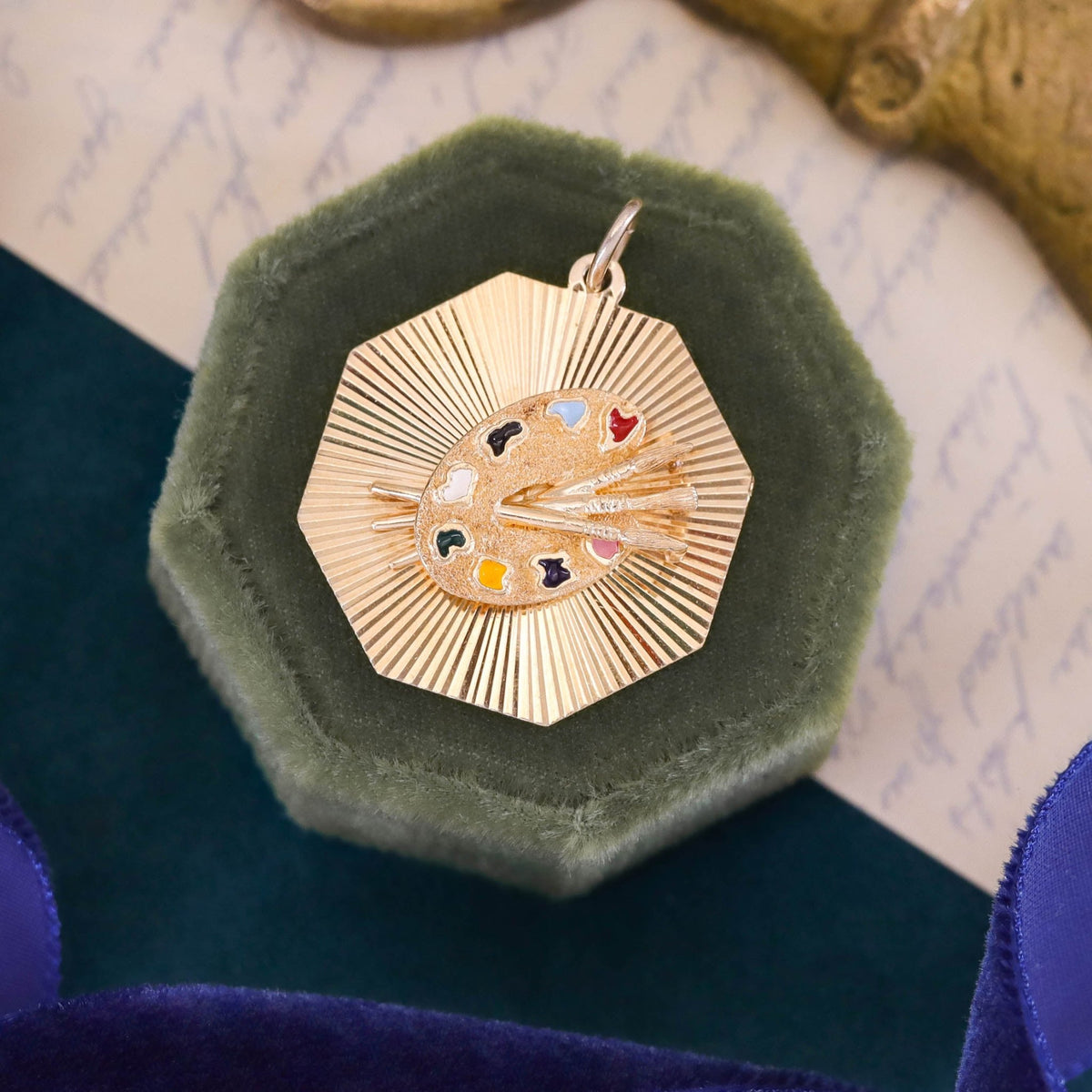 Vintage Palette Pendant of 14k Gold by Dankner - Trademark Antiques