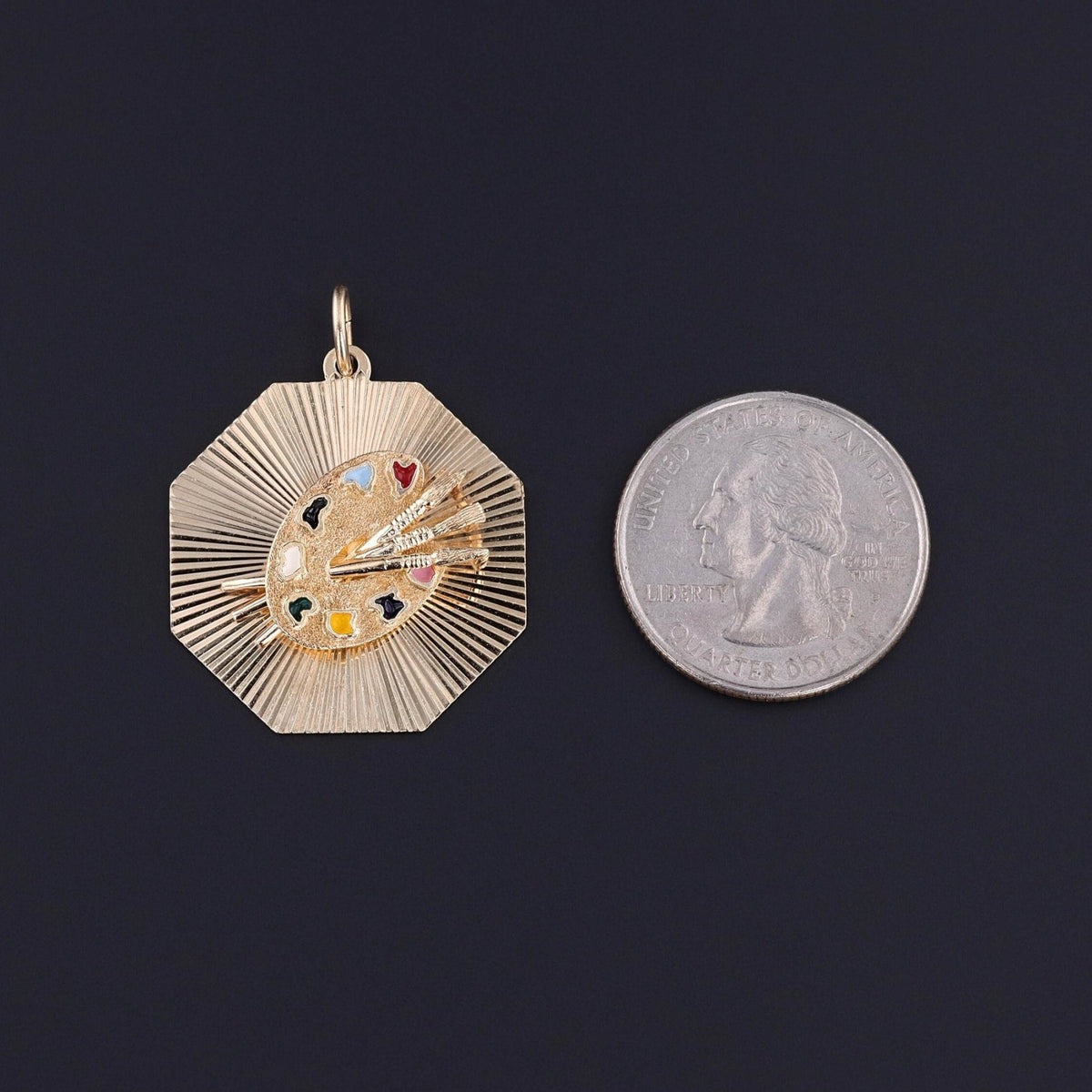 Vintage Palette Pendant of 14k Gold by Dankner - Trademark Antiques