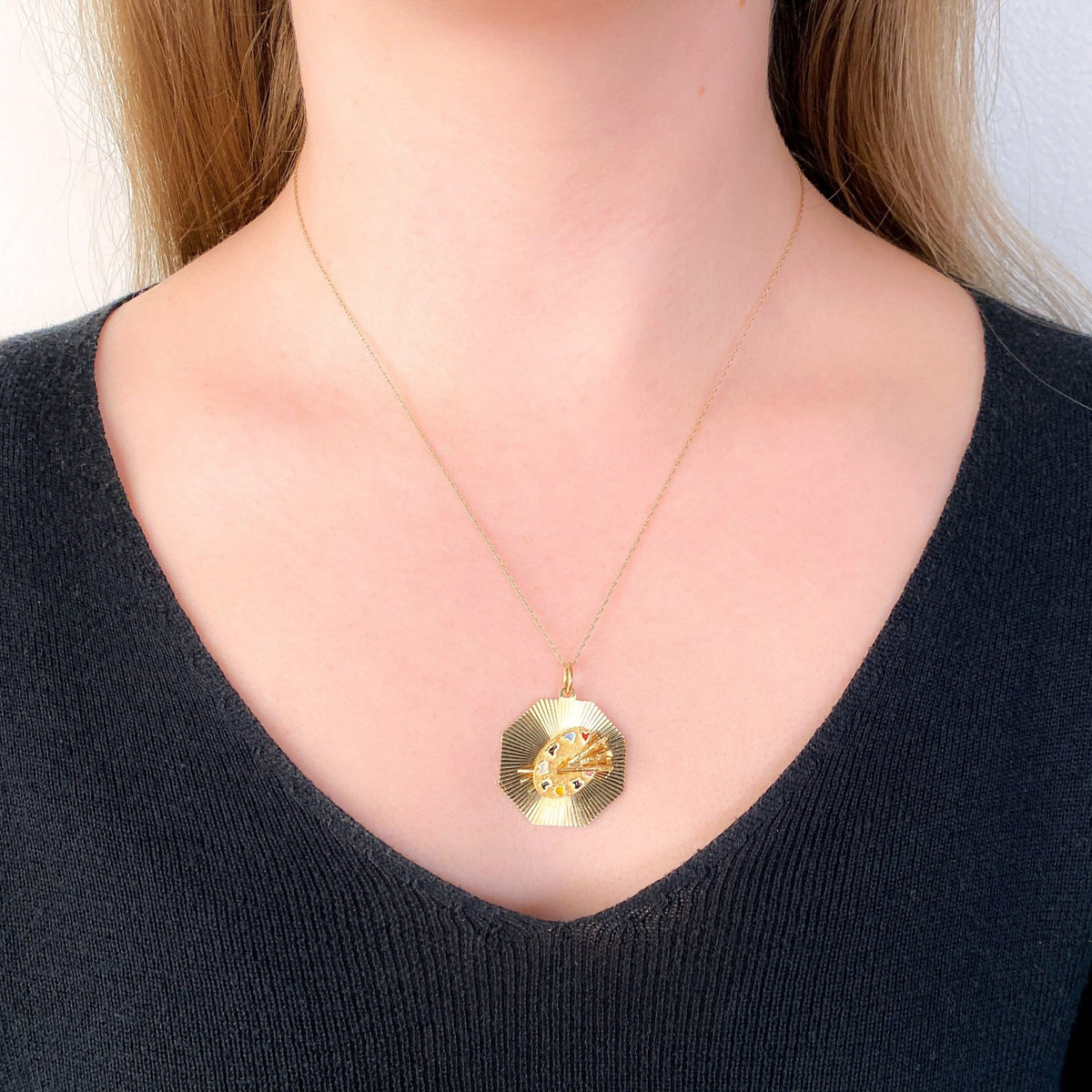 Vintage Palette Pendant of 14k Gold by Dankner - Trademark Antiques