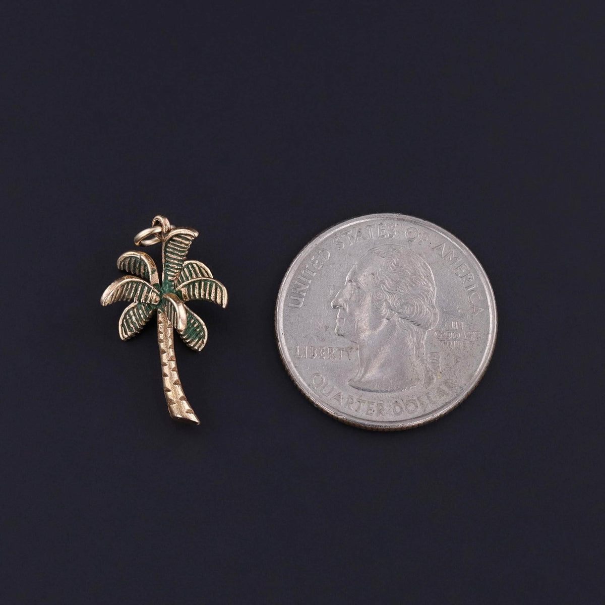 Vintage Palm Tree Charm of 10k Gold - Trademark Antiques
