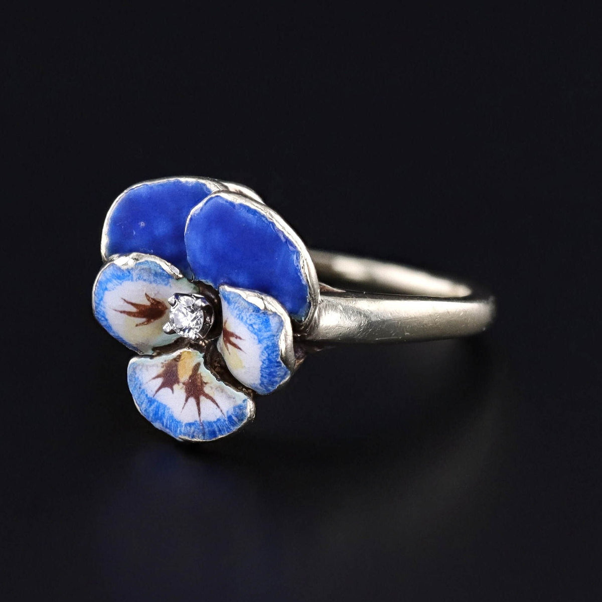 Vintage Pansy Ring of 14k Gold - Trademark Antiques