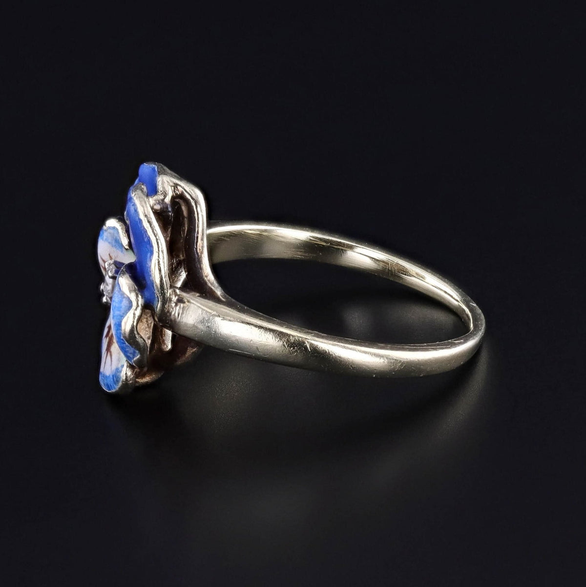 Vintage Pansy Ring of 14k Gold - Trademark Antiques