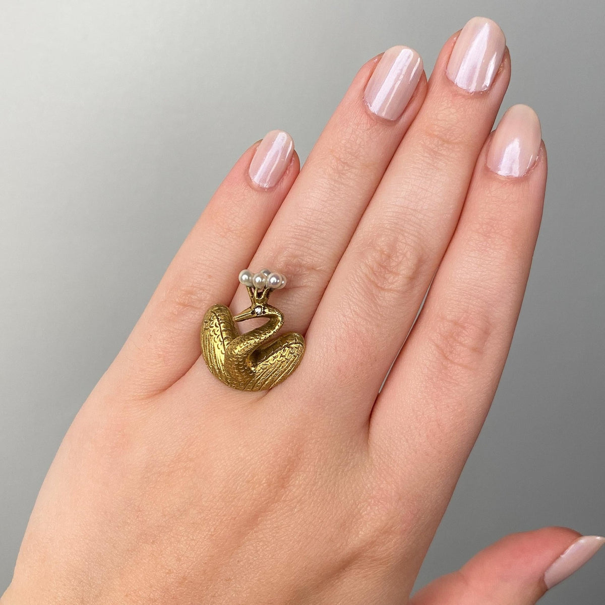 Vintage Peacock Ring of 14k Gold - Trademark Antiques