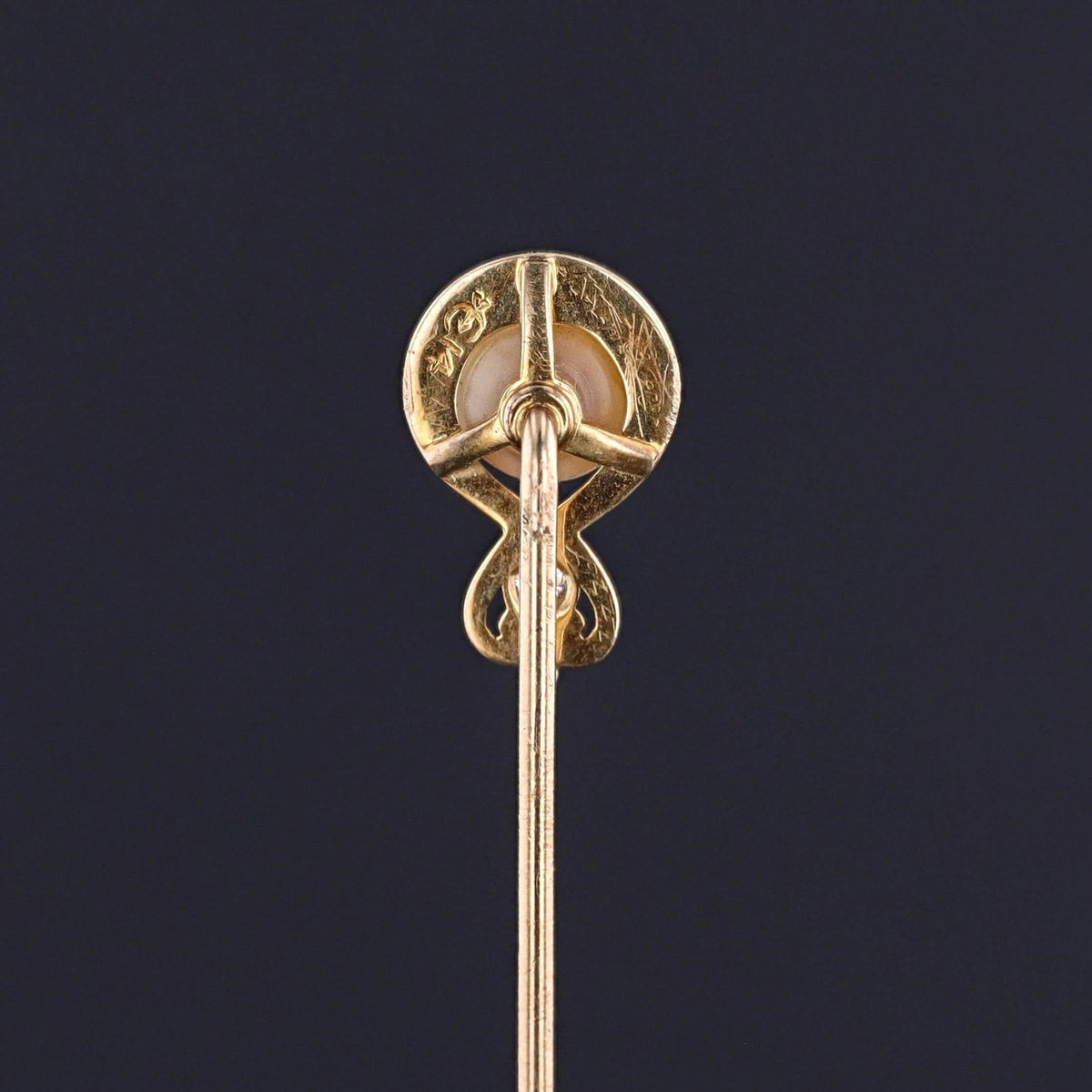 Vintage Pearl and Diamond Stickpin of 14k Gold - Trademark Antiques