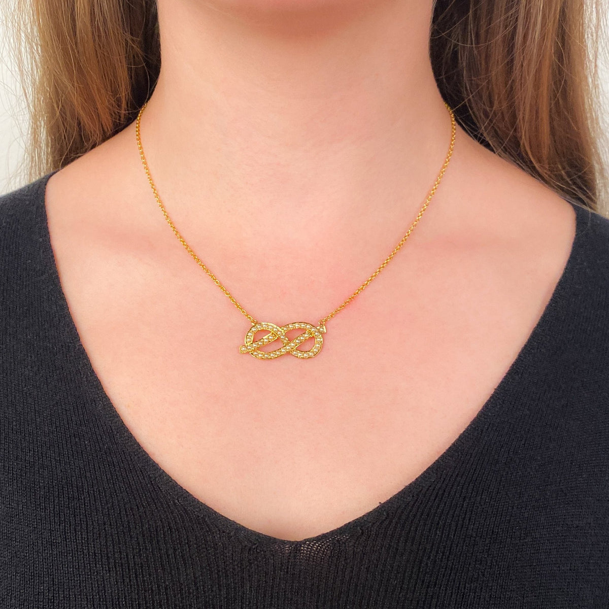 Vintage Pearl Infinity Conversion Necklace of 14k Gold - Trademark Antiques