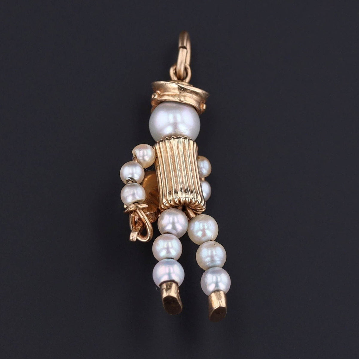 Vintage Pearl Violinist Pendant of 14k Gold - Trademark Antiques