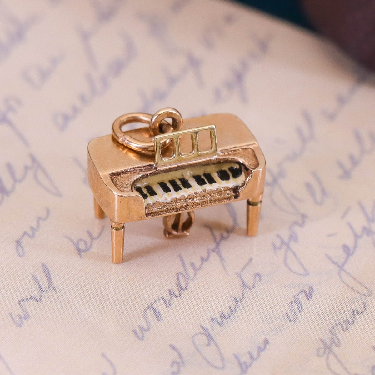 Vintage Piano Charm of 14k Gold - Trademark Antiques