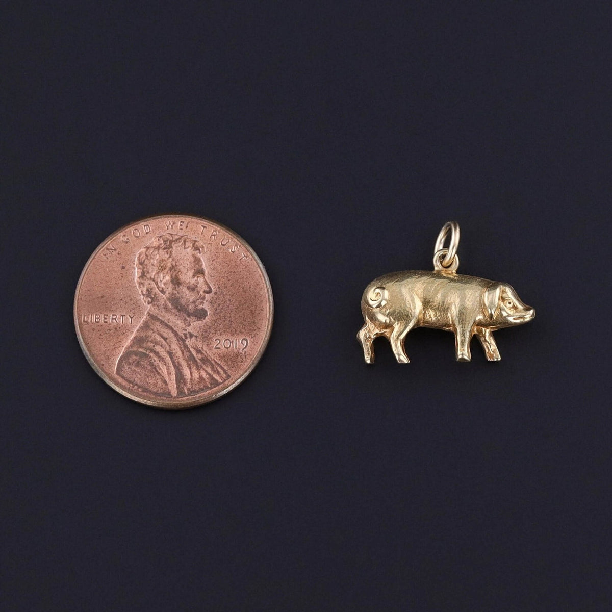 Vintage Pig Charm of 15ct Gold - Trademark Antiques