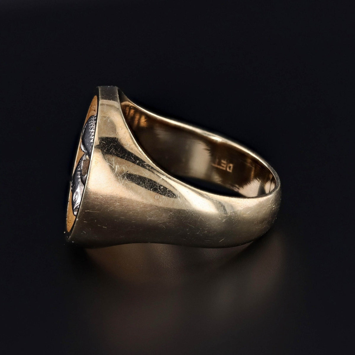 Vintage Pisces Ring of 14k Yellow &amp; White Gold - Trademark Antiques