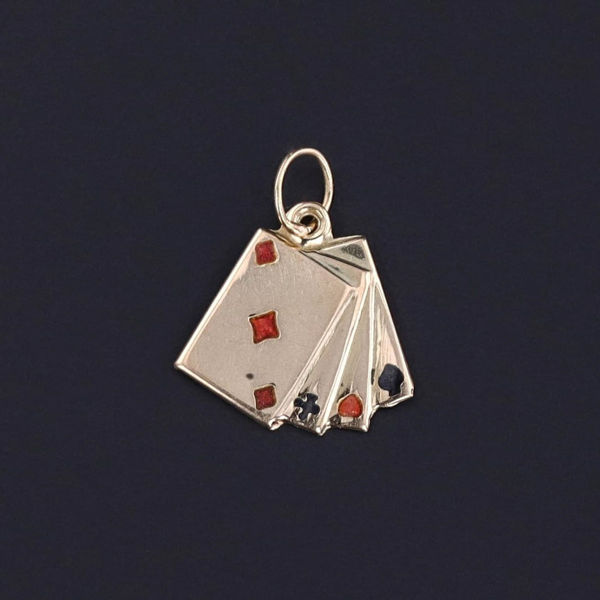 Vintage Playing Cards Charm of 14k Gold - Trademark Antiques