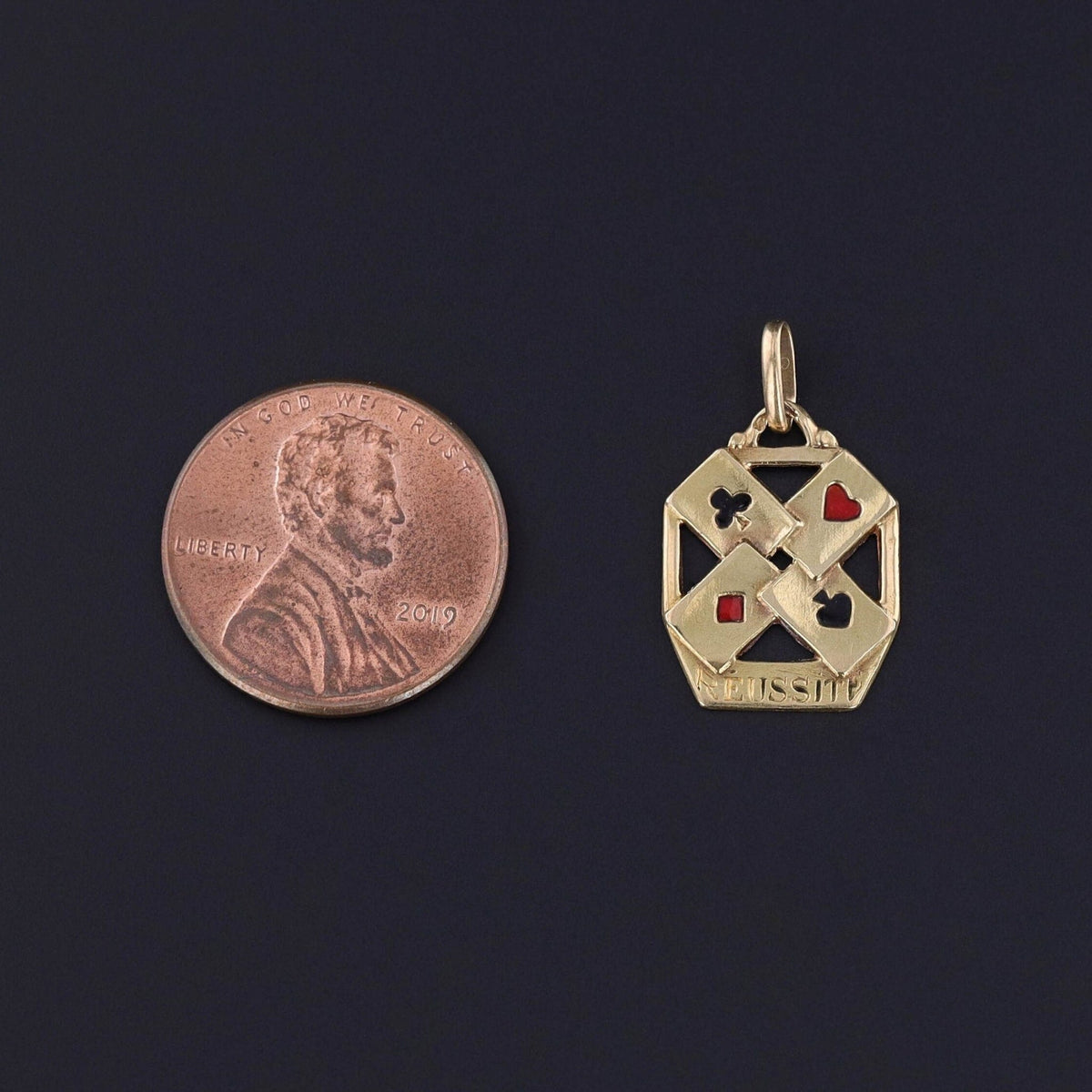 Vintage Playing Cards Charm of 18k Gold - Trademark Antiques