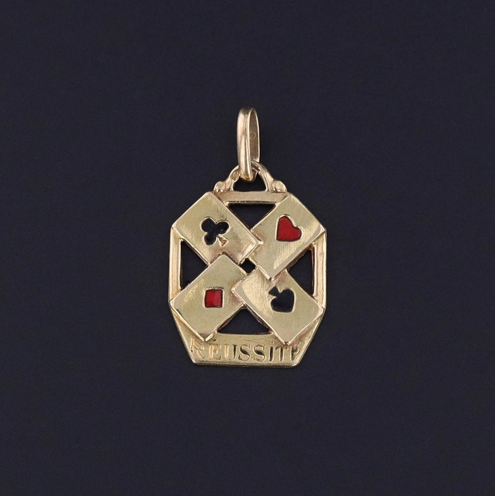 Vintage Playing Cards Charm of 18k Gold - Trademark Antiques