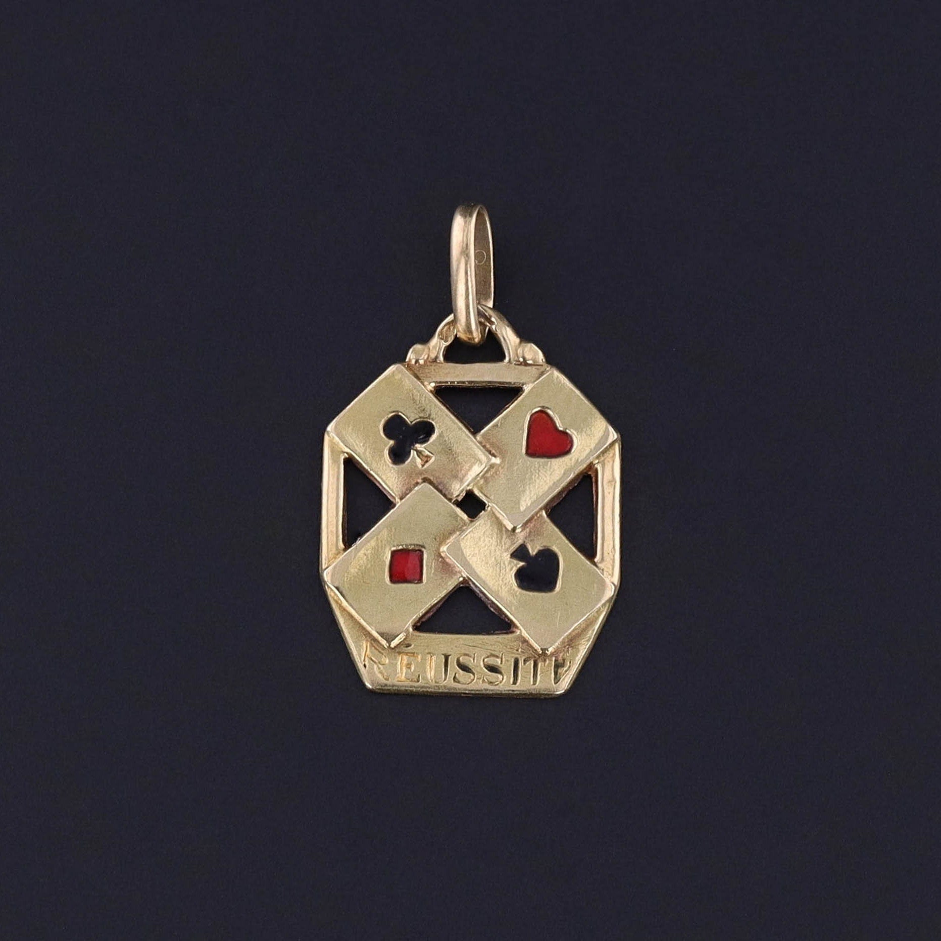 Vintage Playing Cards Charm of 18k Gold - Trademark Antiques