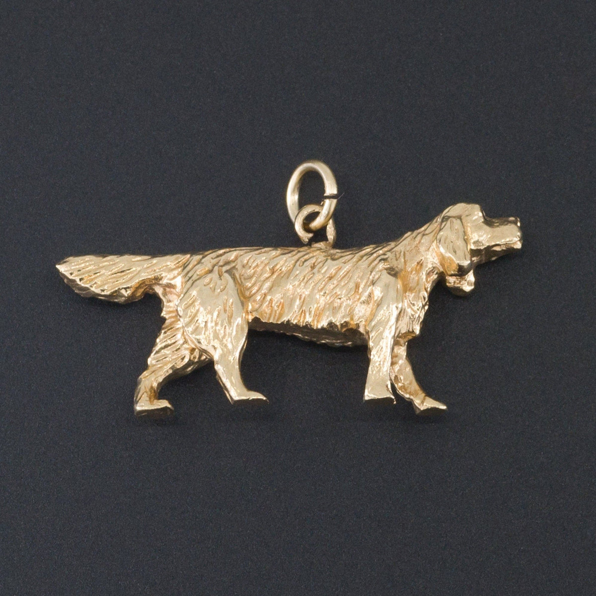 Vintage Pointer Dog Charm of 14k Gold - Trademark Antiques