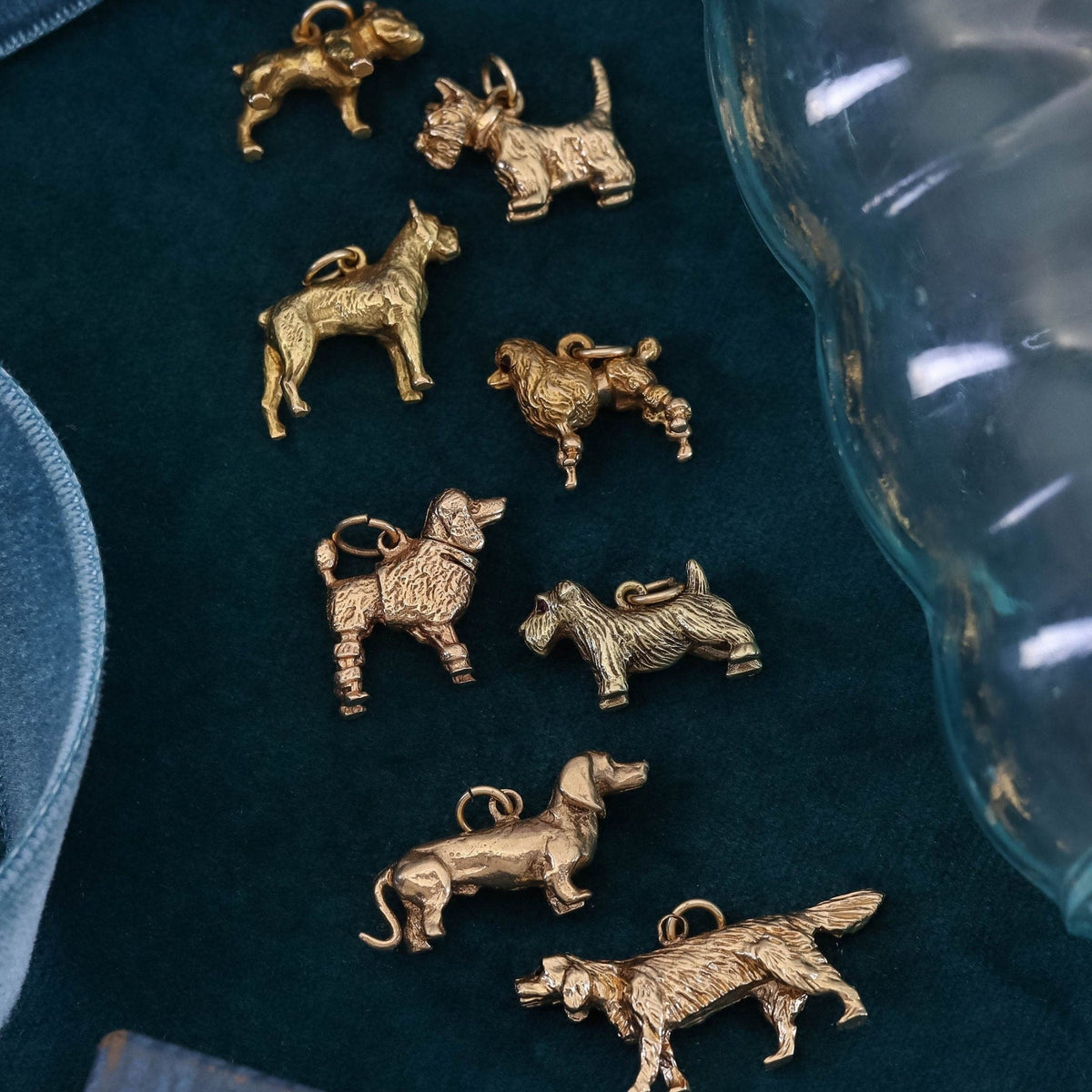 Vintage Pointer Dog Charm of 14k Gold - Trademark Antiques