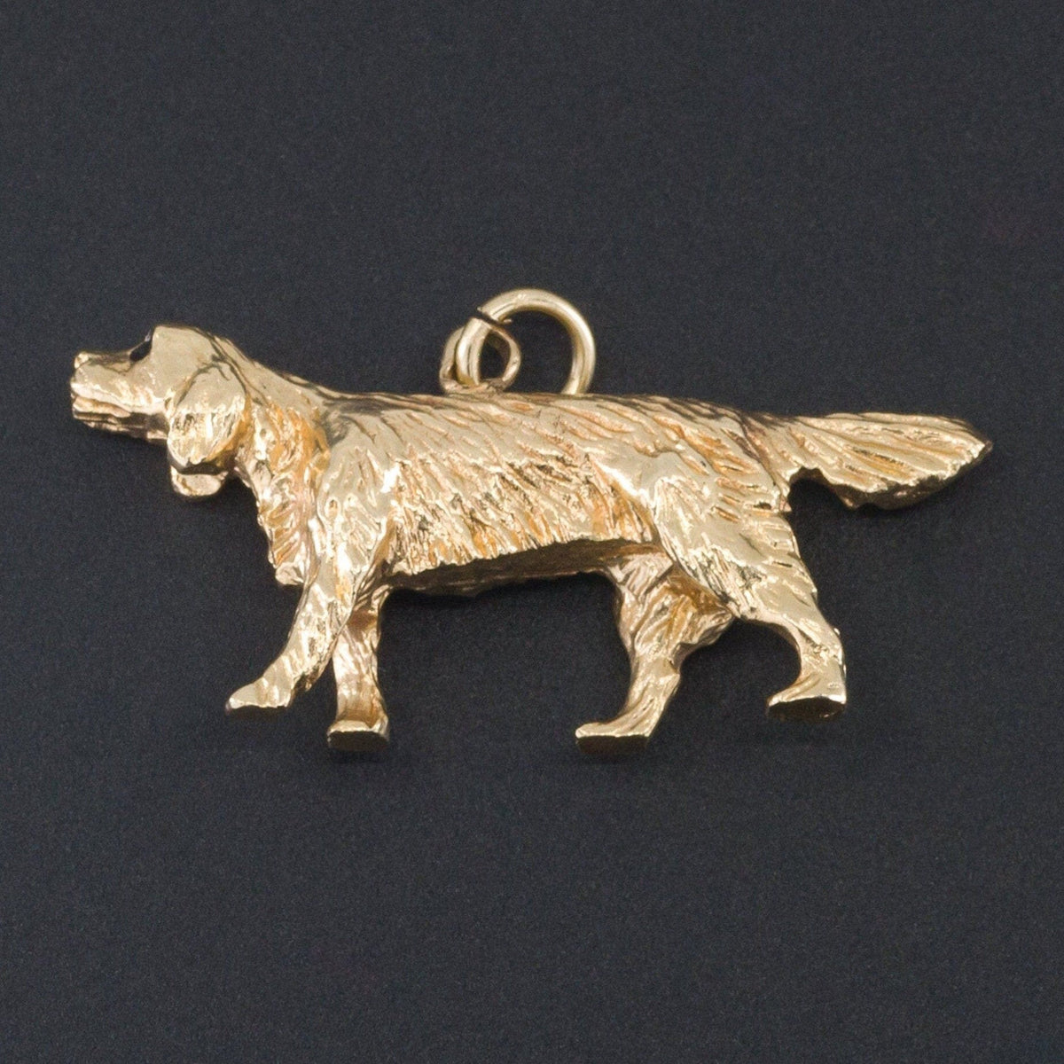 Vintage Pointer Dog Charm of 14k Gold - Trademark Antiques