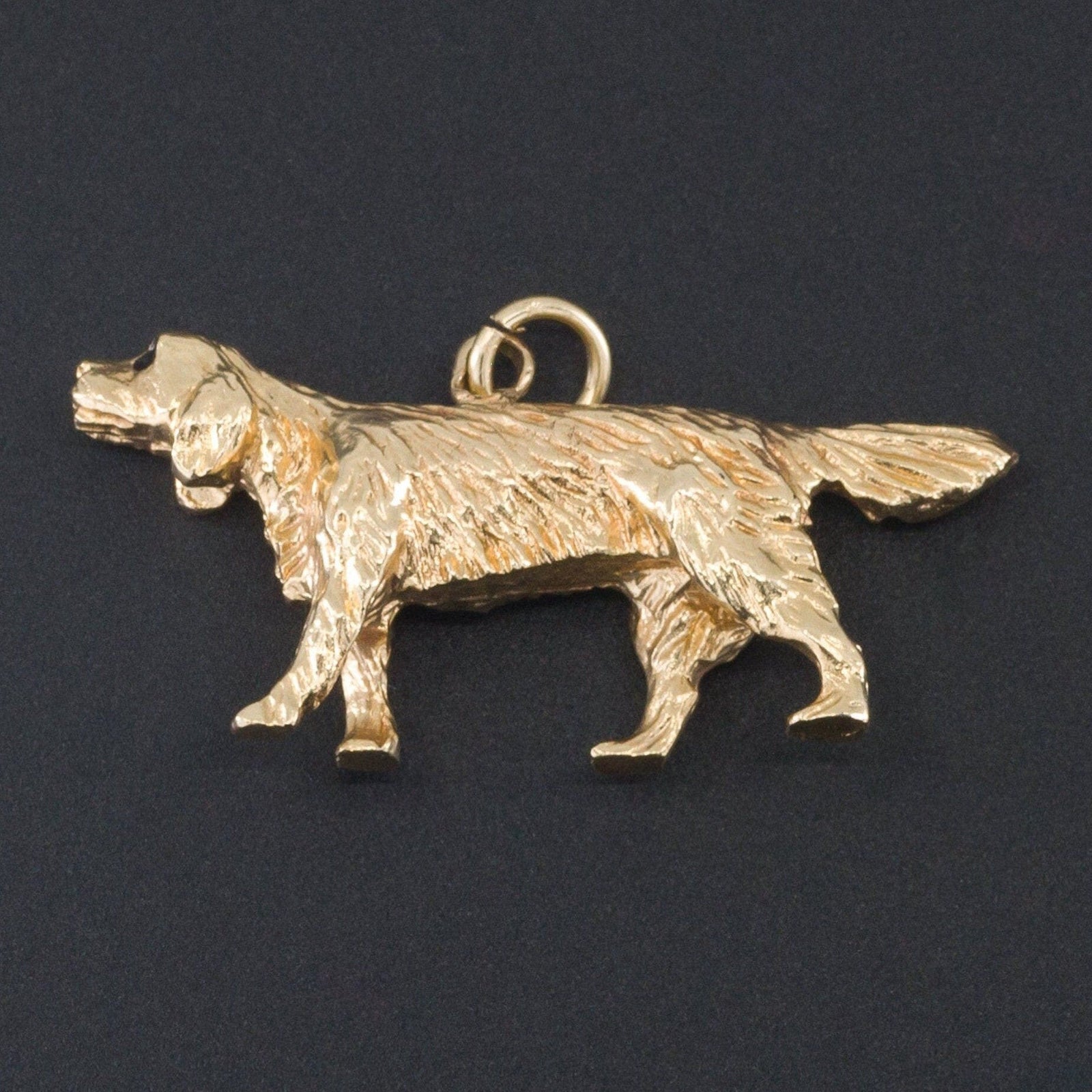 Vintage Pointer Dog Charm of 14k Gold - Trademark Antiques